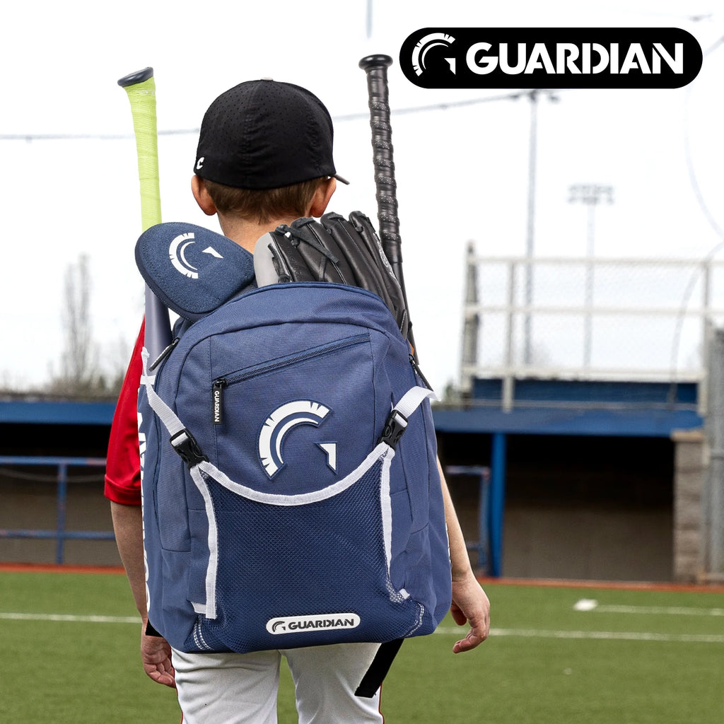 Backpack for Youth, Softball Bag for Girls, Durable Bat Bags Baseball Youth Boys and Girls, Tball Bag – Includes Hook to Hang on Fence - Navy/White